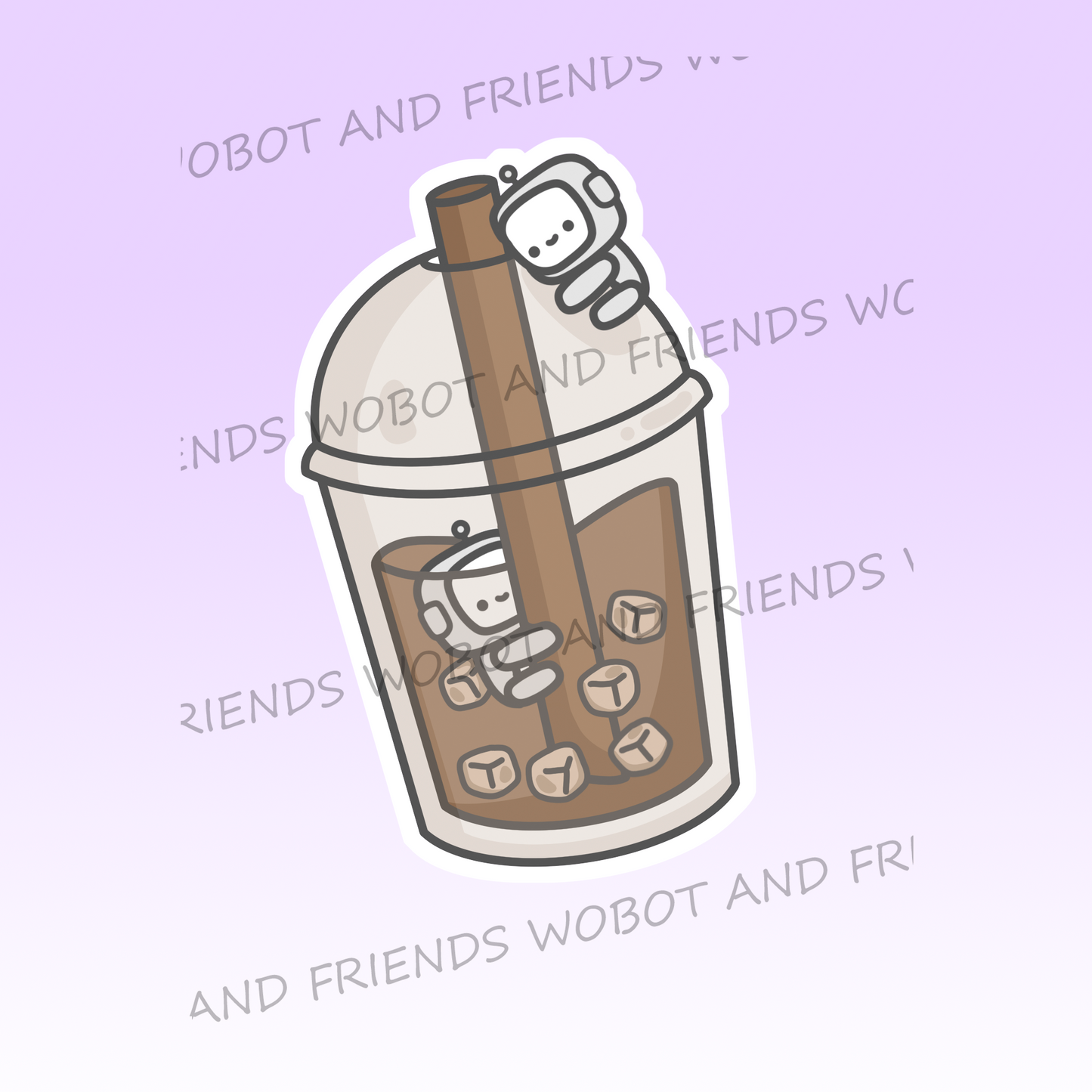 Iced Coffee Wobot Invasion Vinyl Stickers