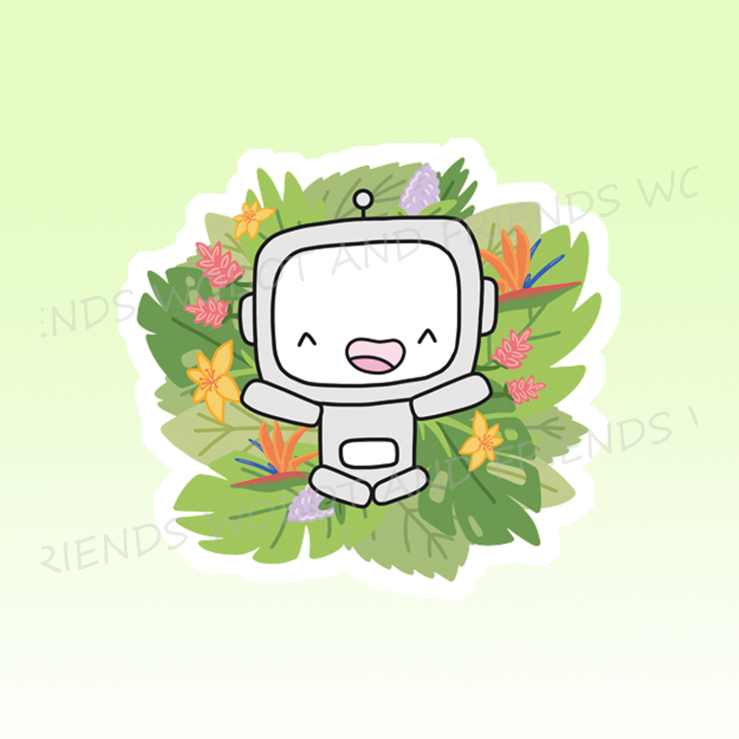 Tropical Flowers Vinyl Sticker