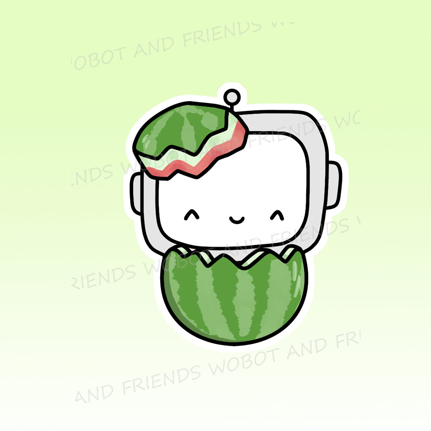 Watermelonbot Vinyl Sticker