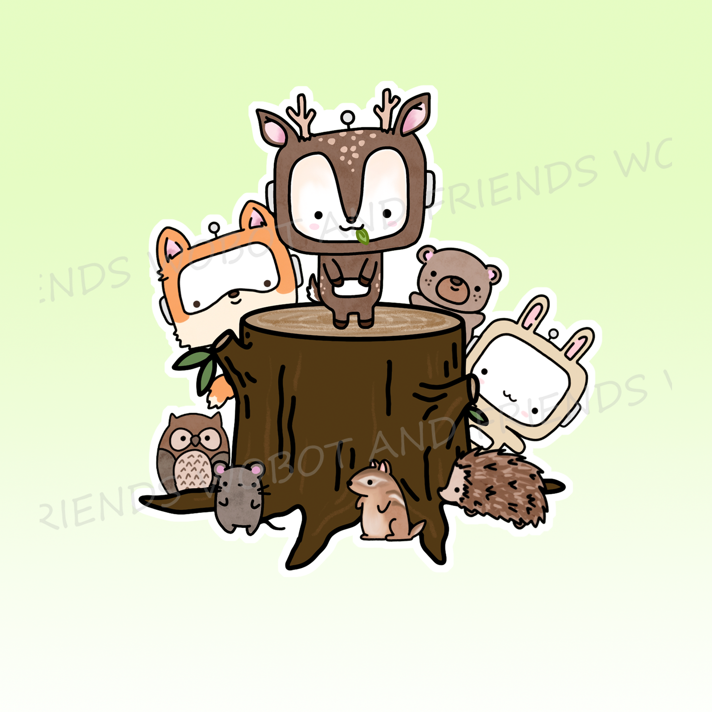 Woodland Creatures Vinyl Sticker