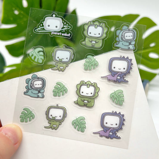 Dino Onesies - 2 Clear Sticker Sheets PW20a