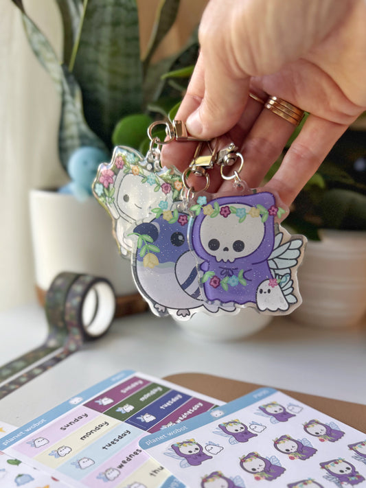Fairy Wobot Glittery Acrylic MYSTERY Keychain