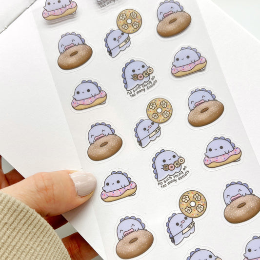 Wispy Kreme Donuts - 2 Clear Sticker Sheets
