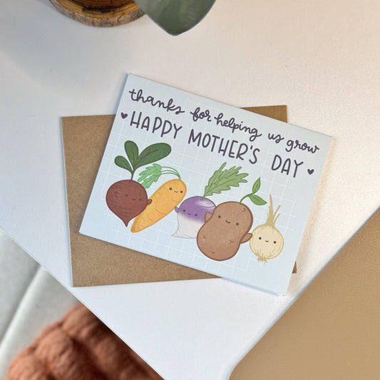 Root Veggies Mother's Day Card