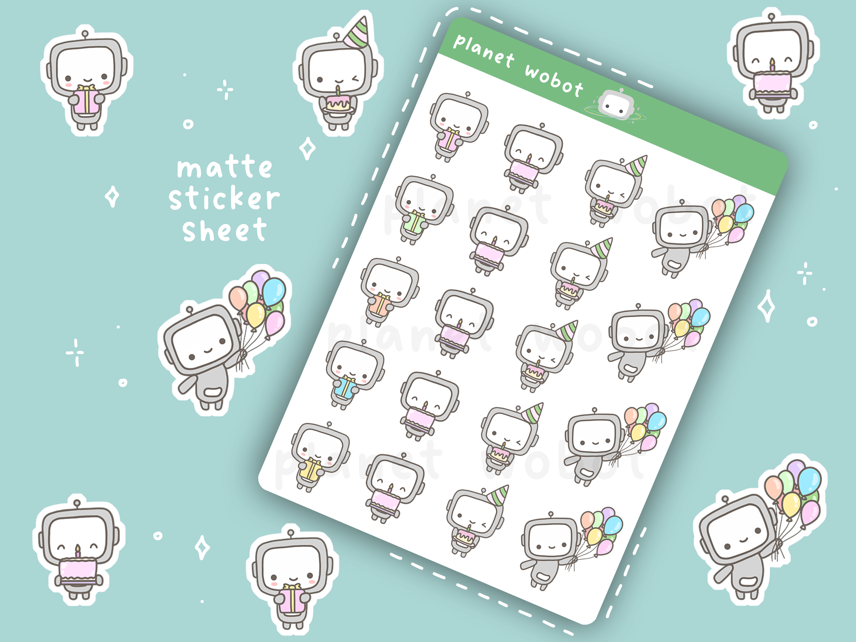 Planet Wobot - Planner Stickers