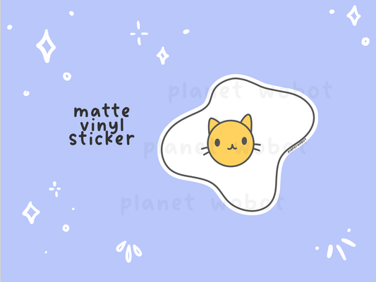 Fried Egg Cat - Vinyl Sticker