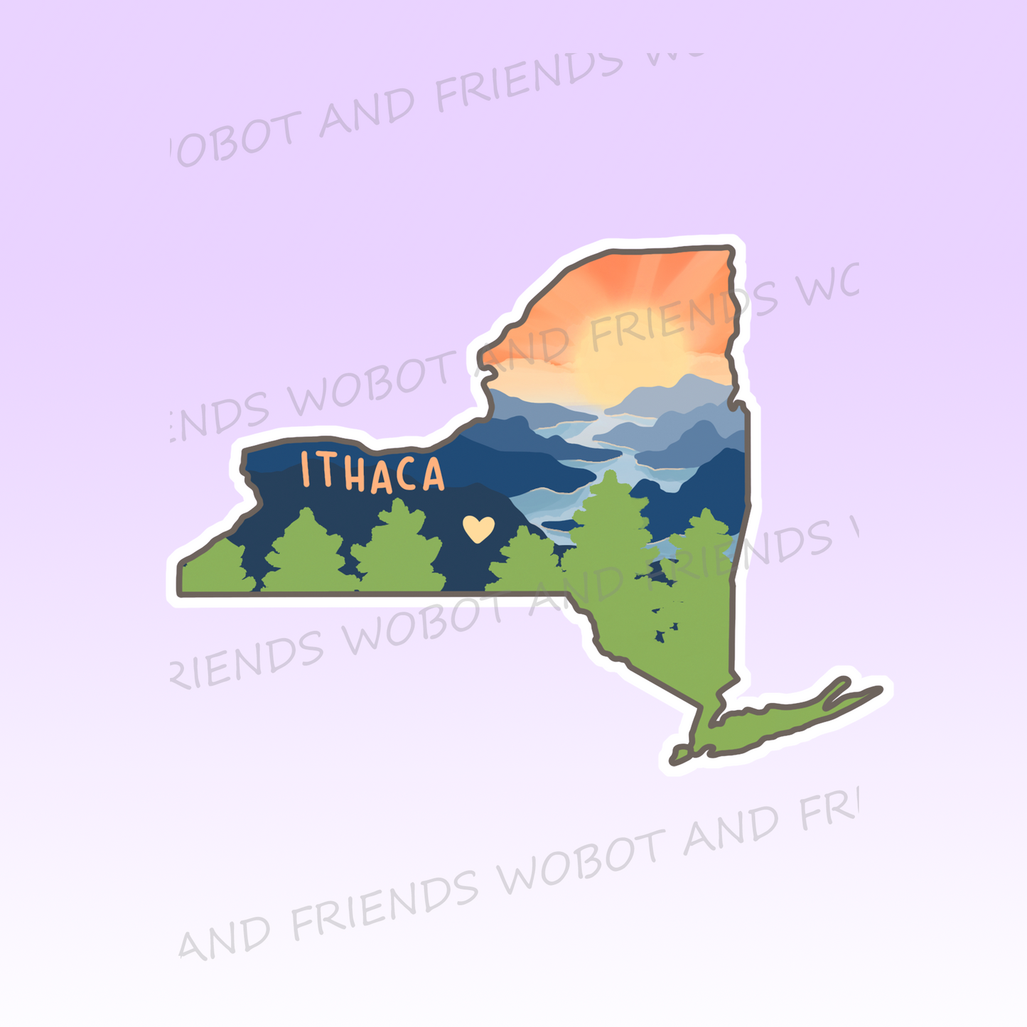 Ithaca, NY - Magnet or Vinyl Sticker