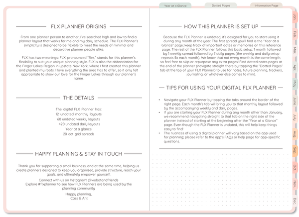 Blush Undated Digital FLX Planner - 12 Months