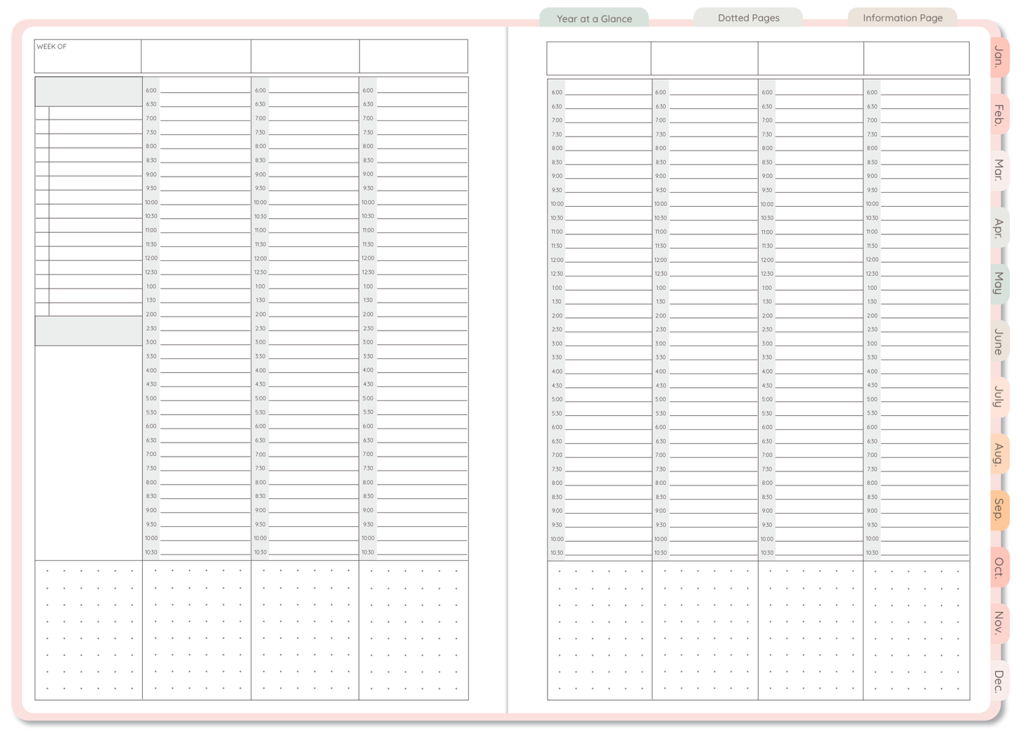 Blush Undated Digital FLX Planner - 12 Months