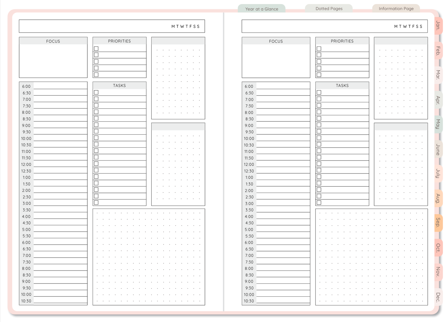 Blush Undated Digital FLX Planner - 12 Months
