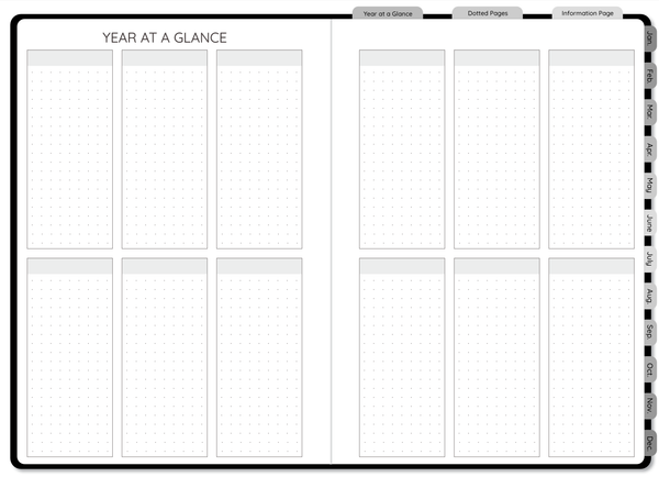 Greyscale Undated Digital FLX Planner - 12 Months