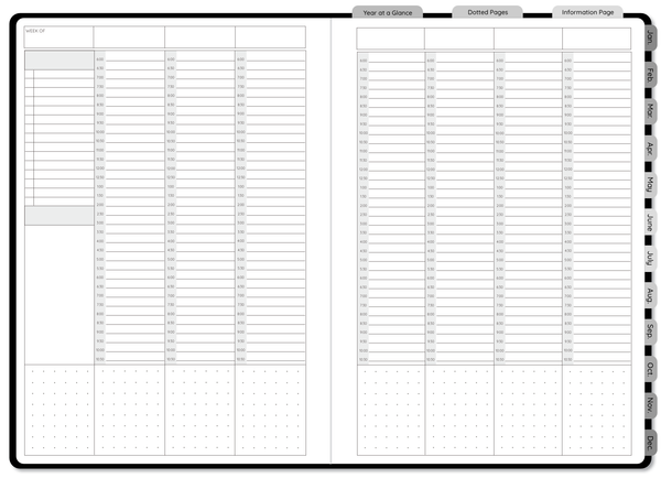 Greyscale Undated Digital FLX Planner - 12 Months