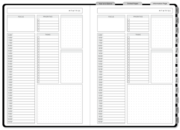 Greyscale Undated Digital FLX Planner - 12 Months