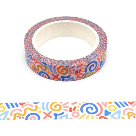 White Squiggles Washi Tape - 10mm