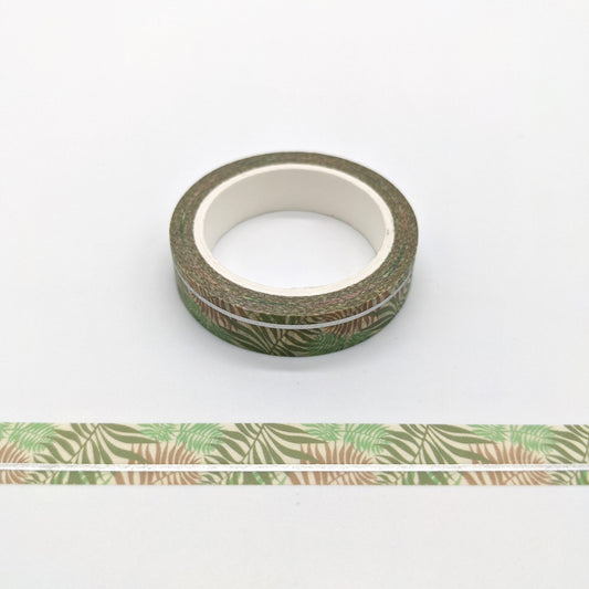 Jungle Leaves Foil Washi Tape - 10mm