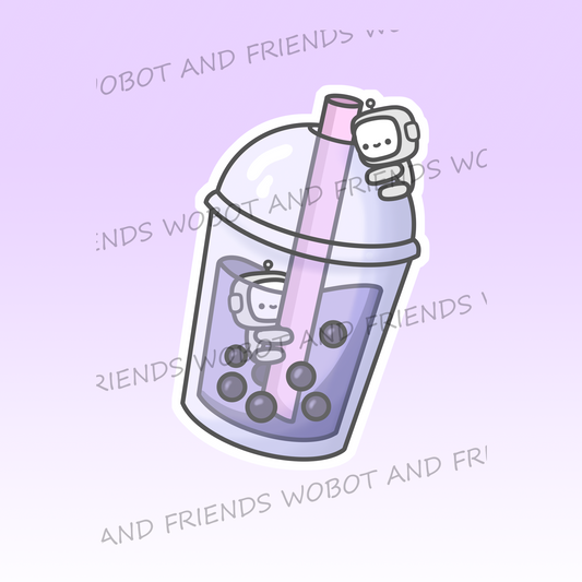 Boba Tea Wobot Invasion Vinyl Sticker