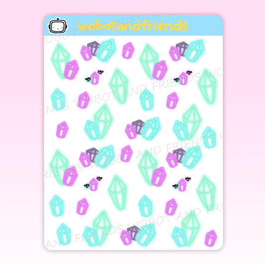 Crystal Gemstones Deco Stickers - P55