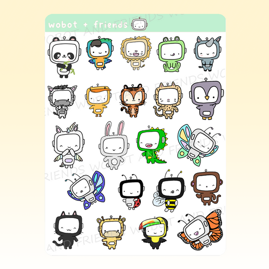 Animal Onesie Wobots Sampler - N23