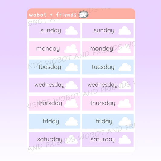 Sleepy Dreams Days of the Week - F39