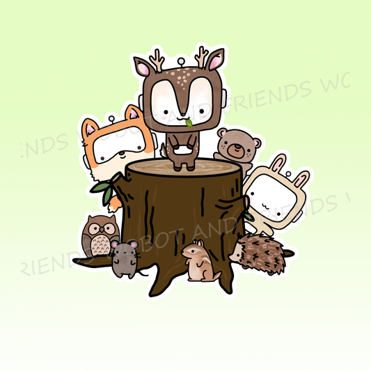 Woodland Creatures Vinyl Sticker
